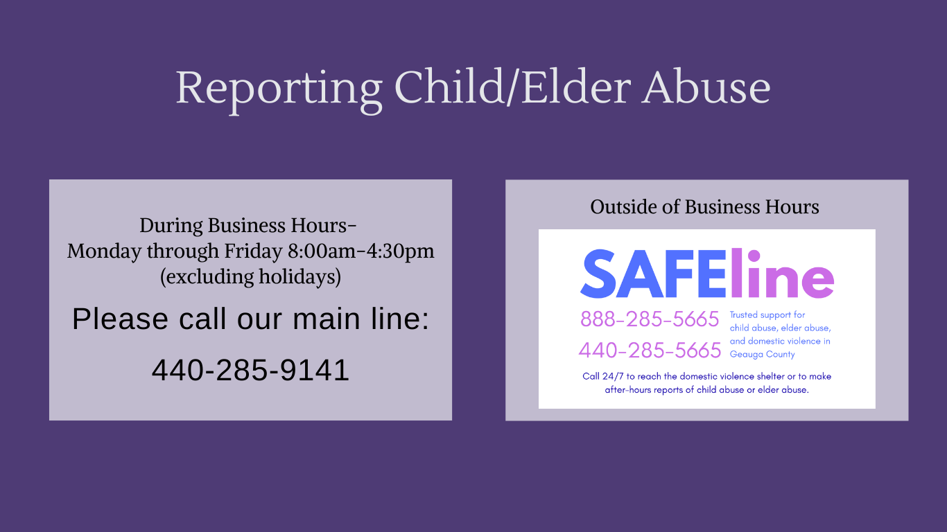 Reporting Child/Elder Abuse